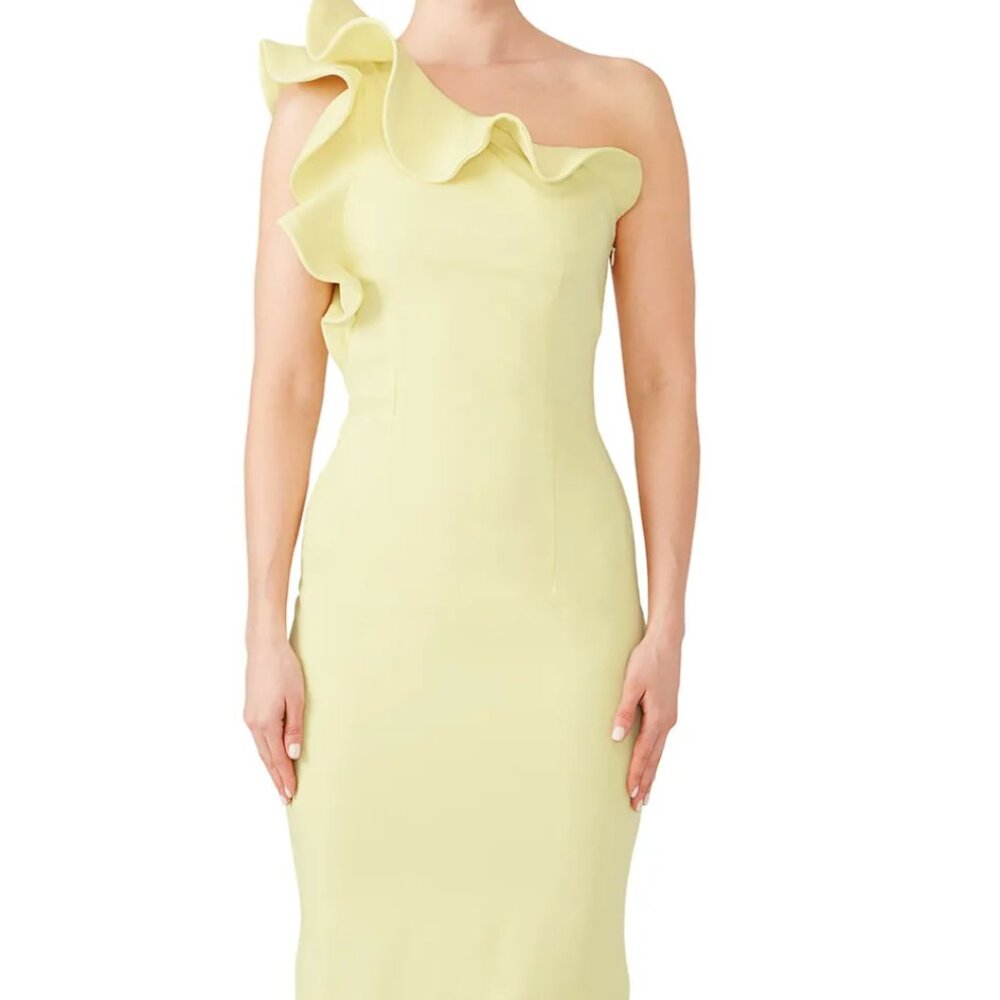 NHA KHANH YELLOW DARIA SHEATH - SIZE 8